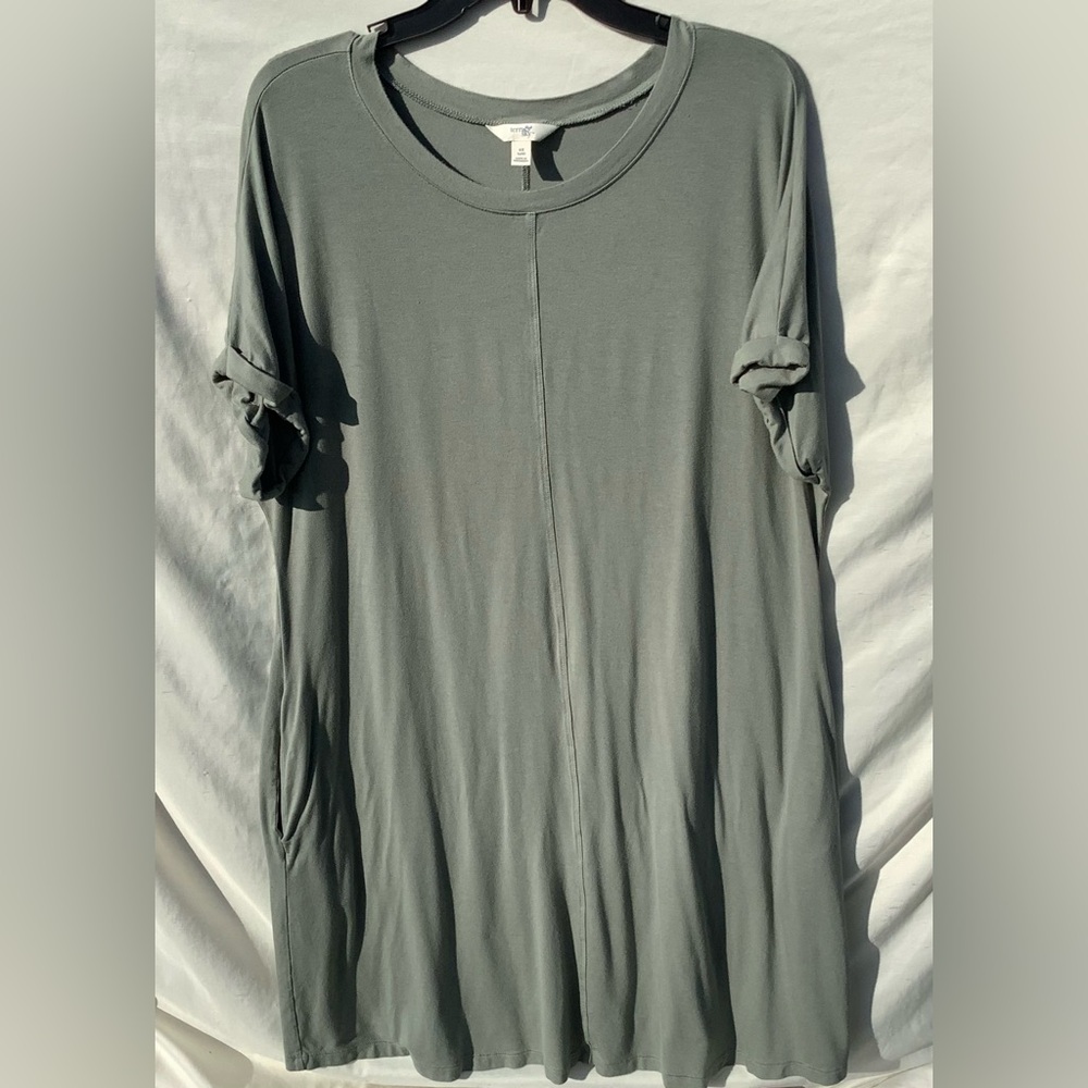 Womens Green T-Shirt Dress, size 0X (14W)